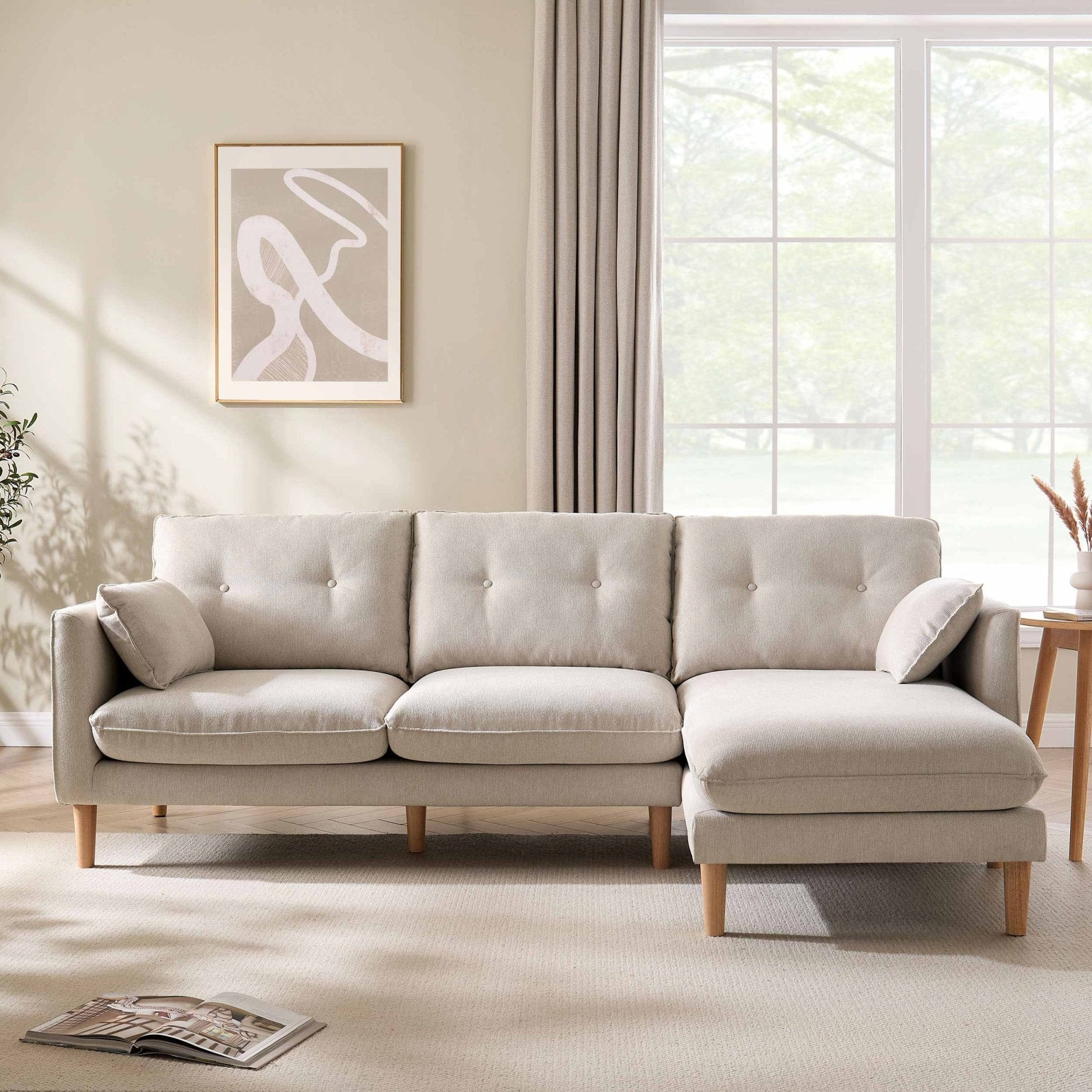 Shoreditch Right Hand Chaise Sofa - Natural - DUSK