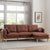 Shoreditch Right Hand Chaise Sofa - PU Tan - DUSK