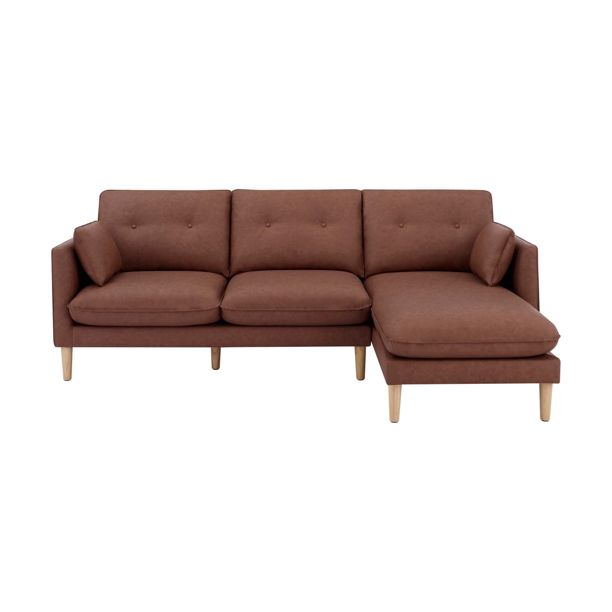 Shoreditch Right Hand Chaise Sofa - PU Tan - DUSK