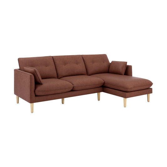 Shoreditch Right Hand Chaise Sofa - PU Tan - DUSK