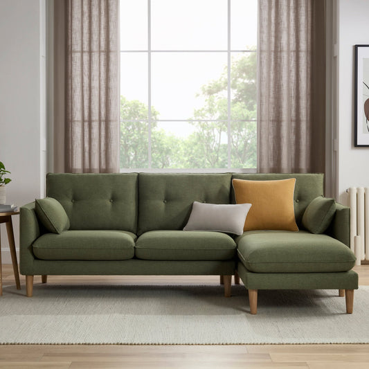 Shoreditch Right Hand Chaise Sofa - Woven Green - DUSK