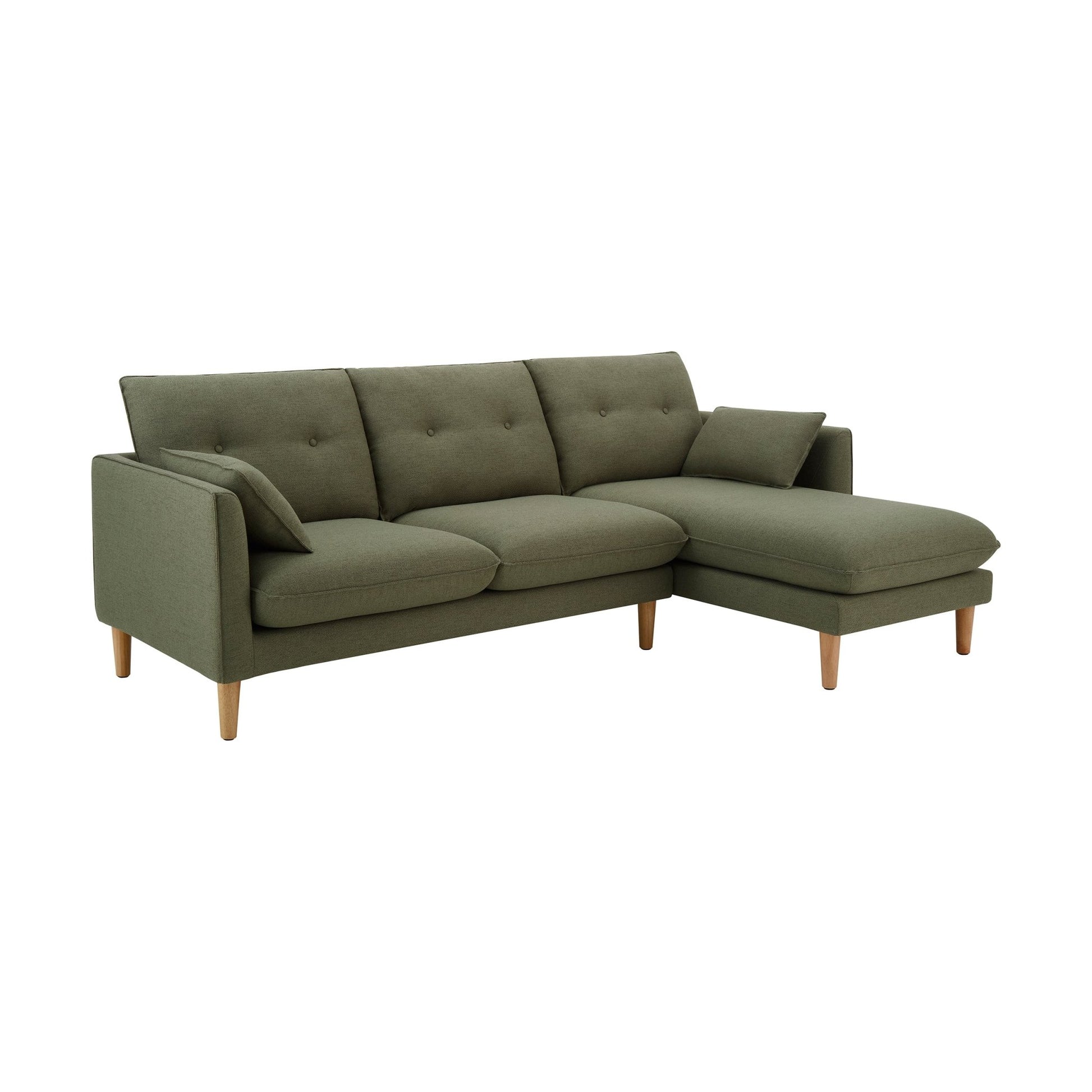 Shoreditch Right Hand Chaise Sofa - Woven Green - DUSK