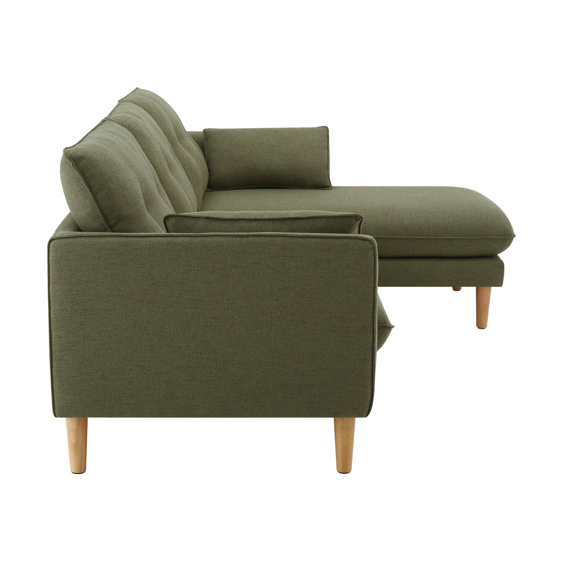 Shoreditch Right Hand Chaise Sofa - Woven Green - DUSK