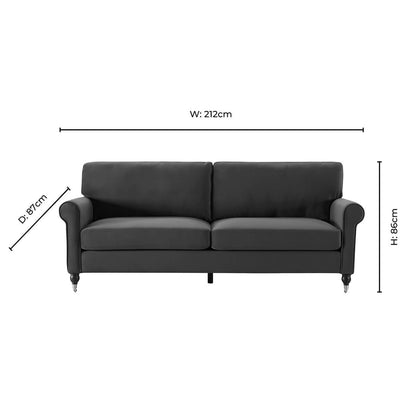 Sicily 3 Seater Sofa - Muted Moss - DUSK