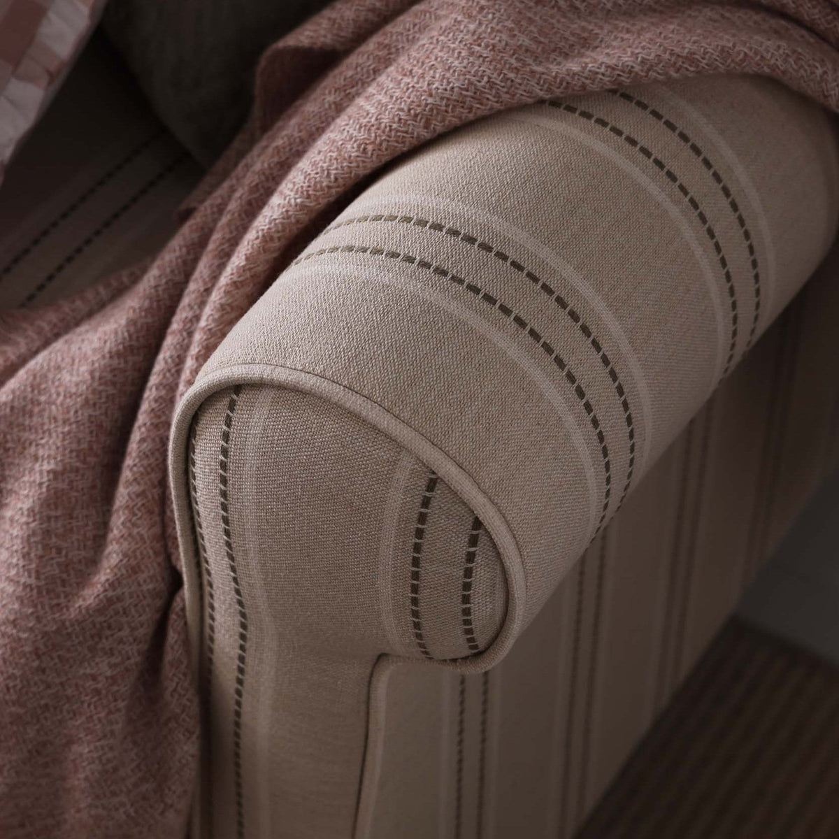Sicily 3 Seater Sofa - Stripe - DUSK