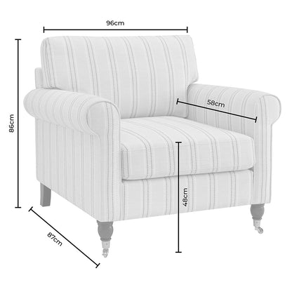 Sicily Armchair - Green Stripe - DUSK