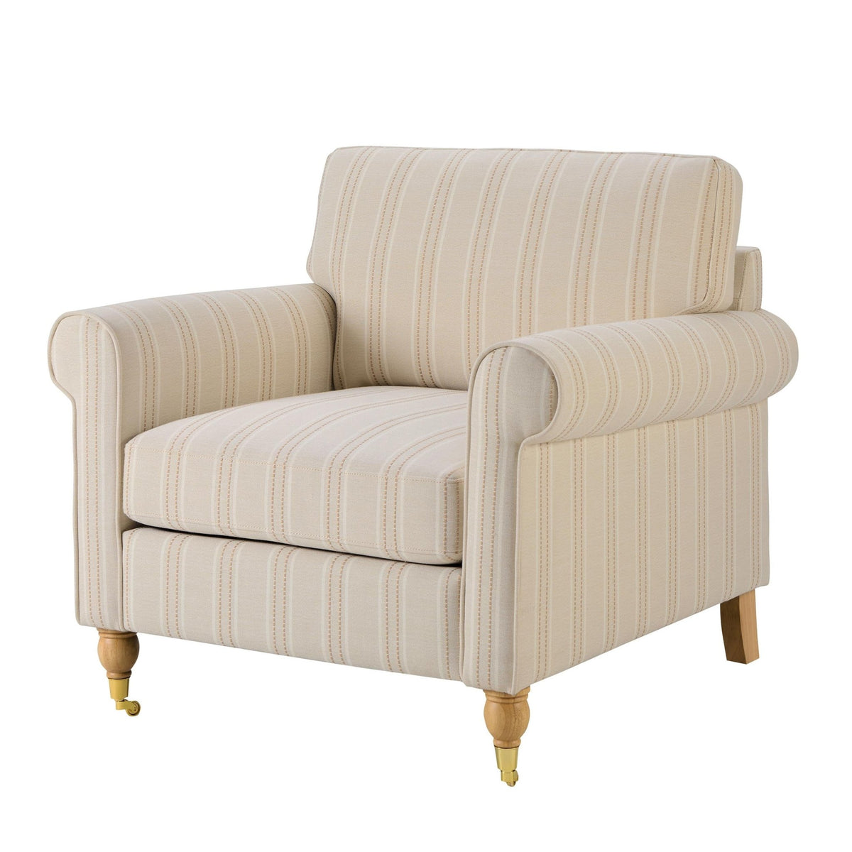 Sicily Armchair - Natural Stitched Stripe - DUSK