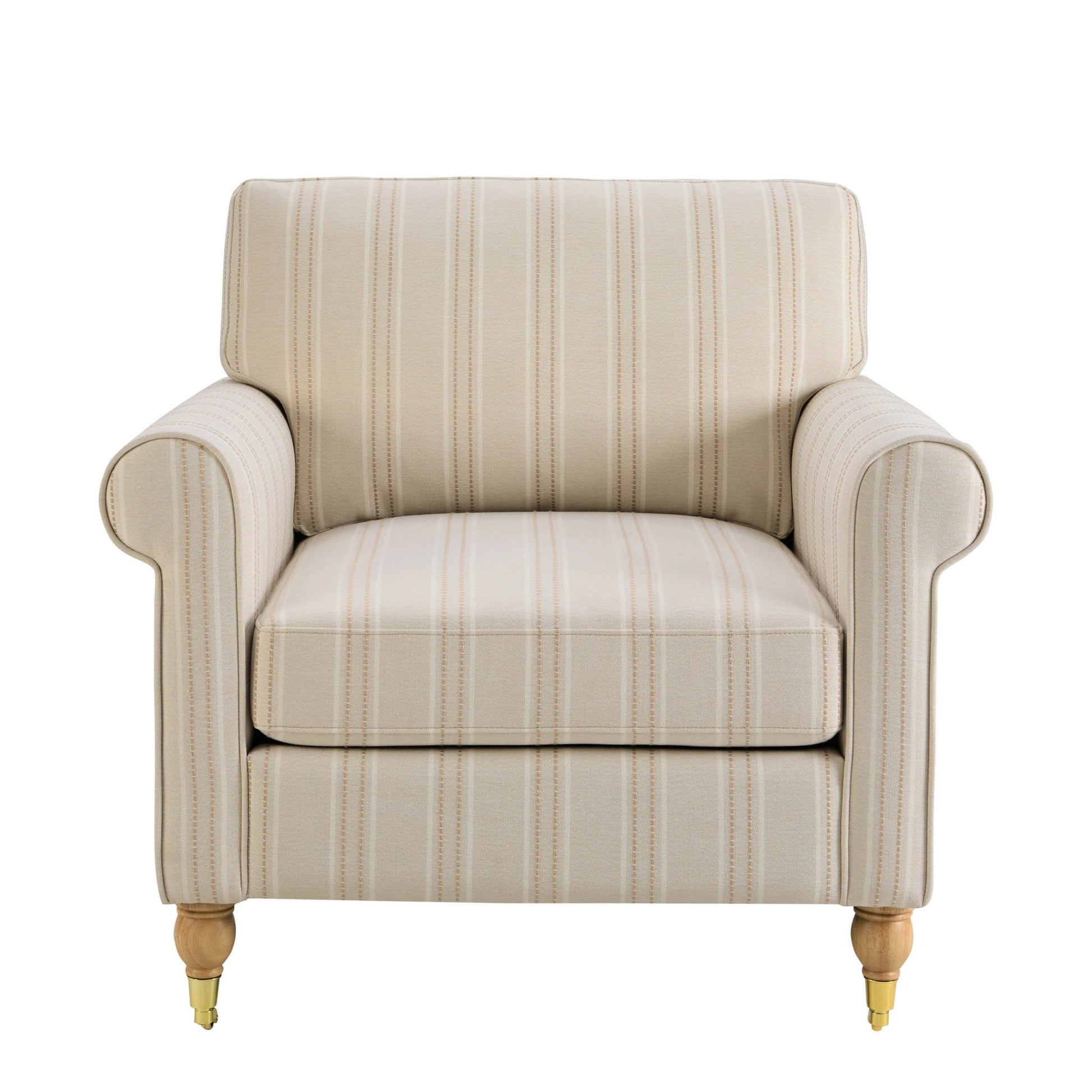 Sicily Armchair - Natural Stitched Stripe - DUSK