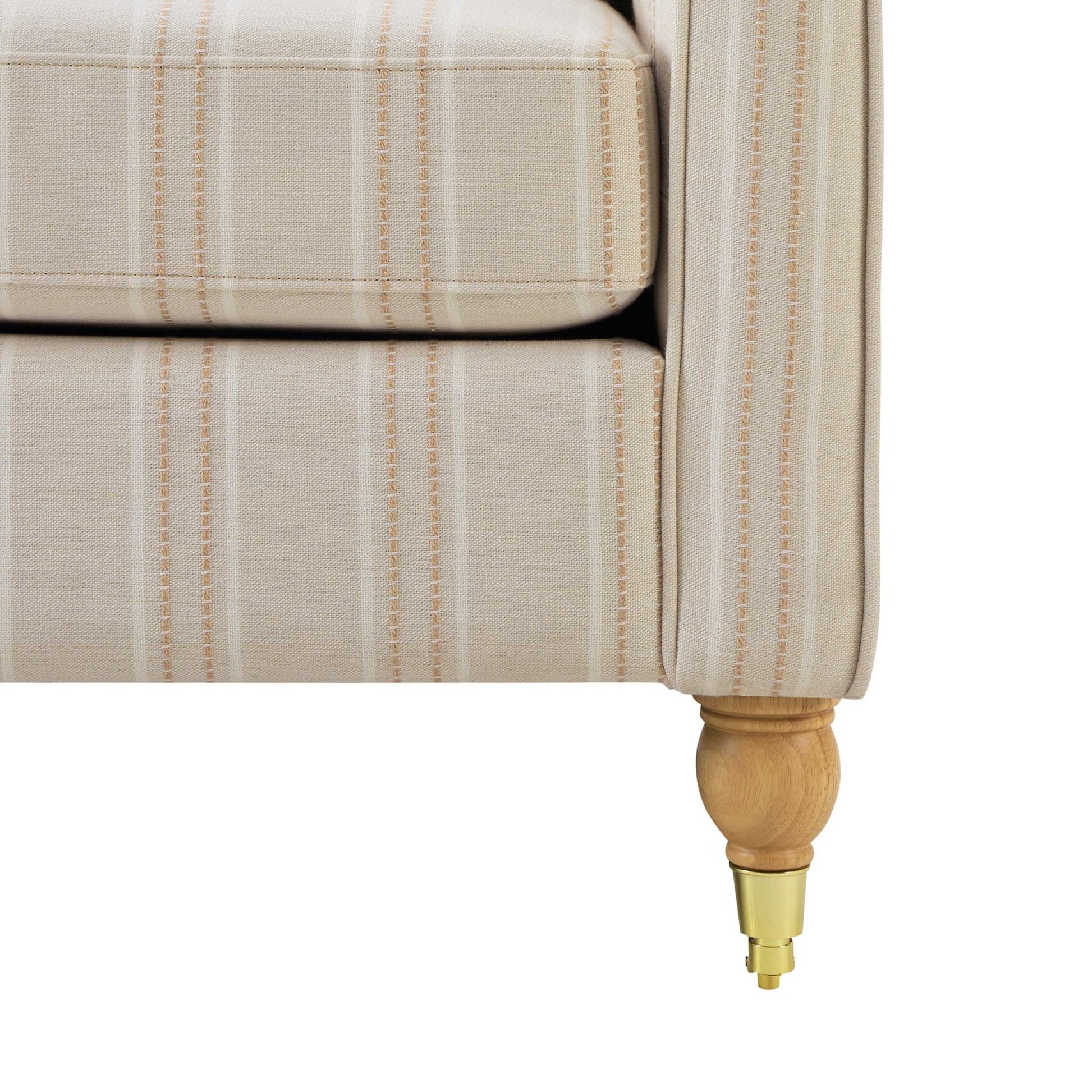 Sicily Armchair - Natural Stitched Stripe - DUSK
