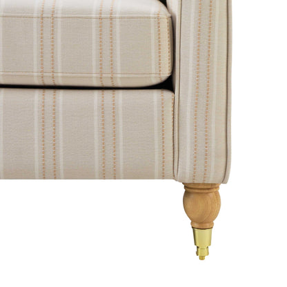 Sicily Armchair - Natural Stitched Stripe - DUSK