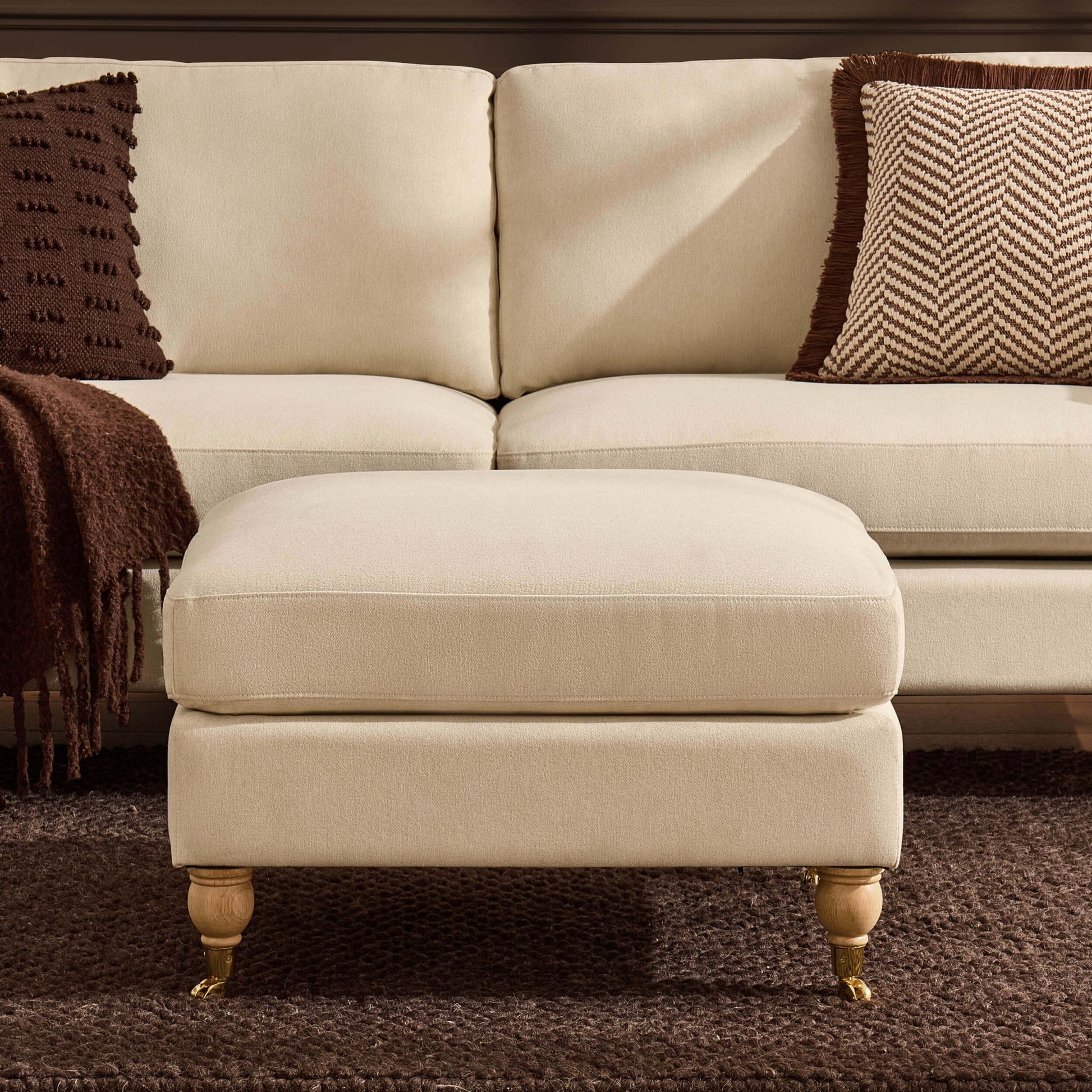 Sicily Pouffe - Cream Linen - DUSK