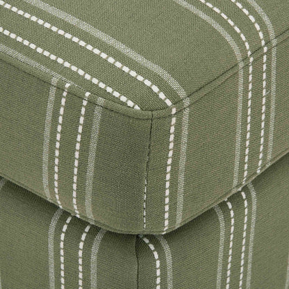Sicily Pouffe - Green Stripe - DUSK