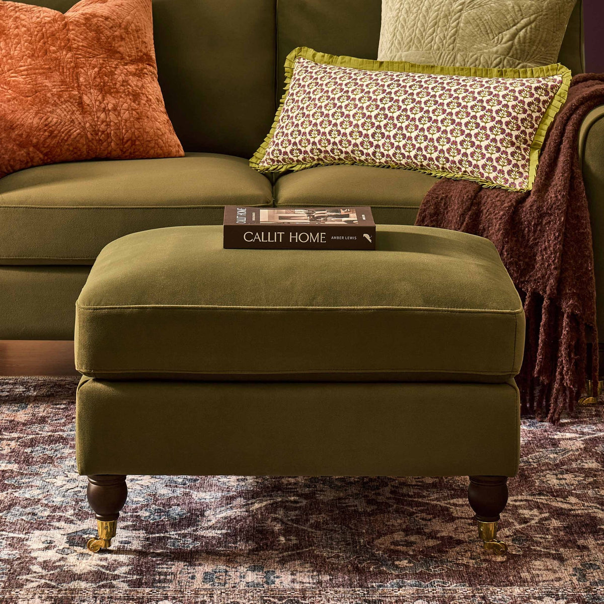 Sicily Pouffe - Muted Moss - DUSK