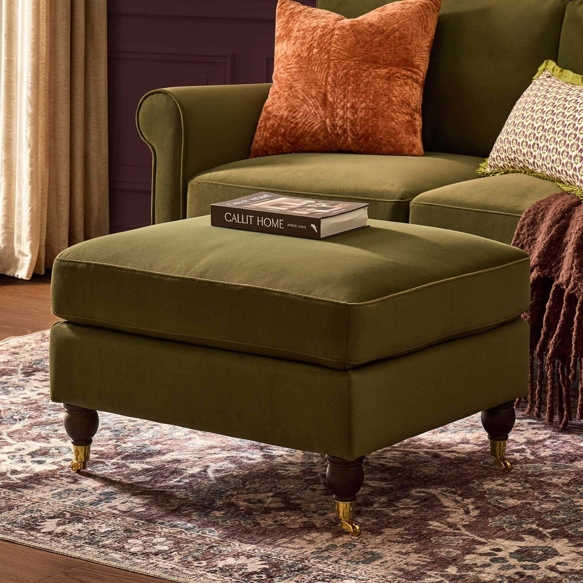 Sicily Pouffe - Muted Moss - DUSK