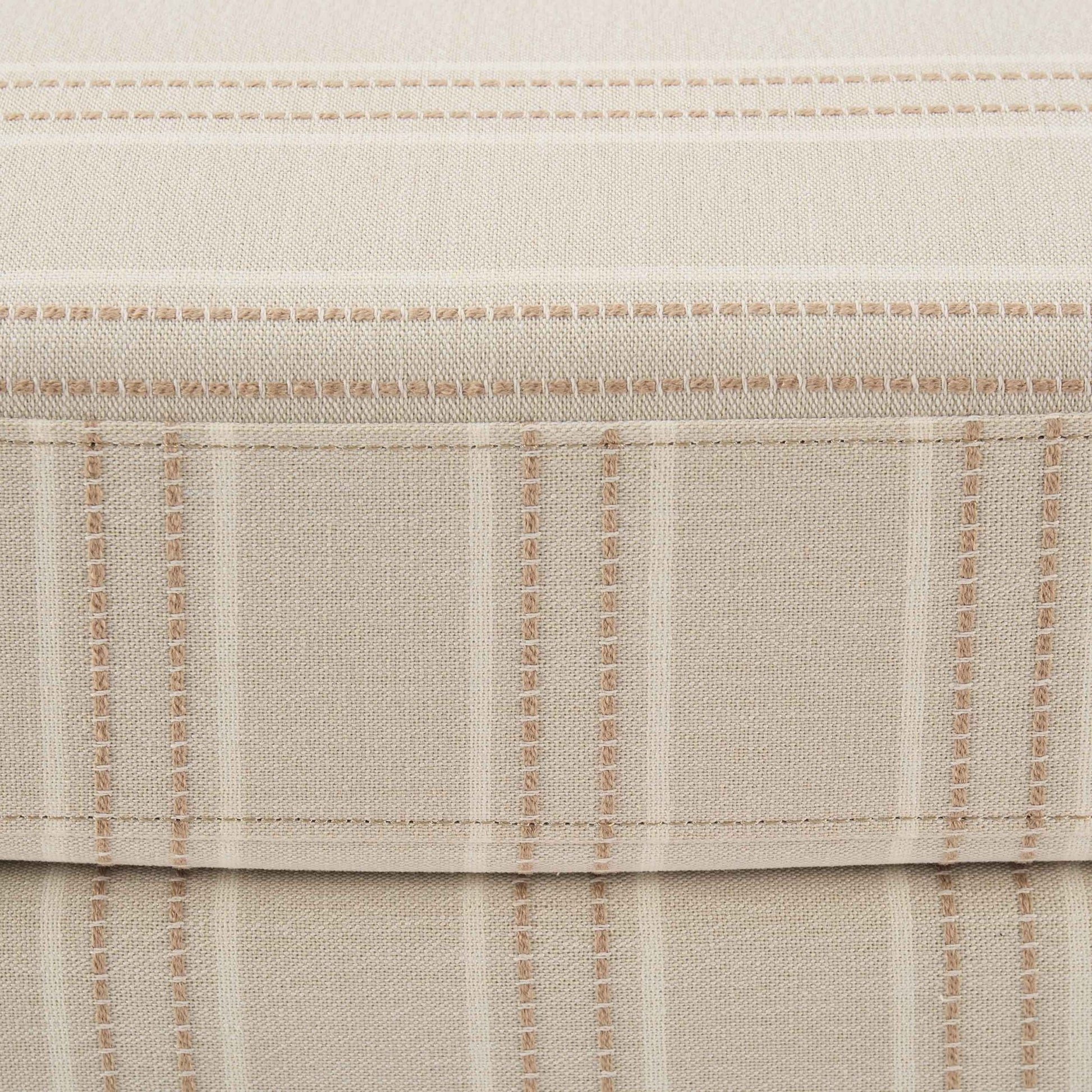 Sicily Pouffe - Natural Stitched Stripe - DUSK