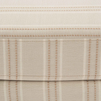 Sicily Pouffe - Natural Stitched Stripe - DUSK