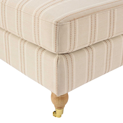 Sicily Pouffe - Natural Stitched Stripe - DUSK