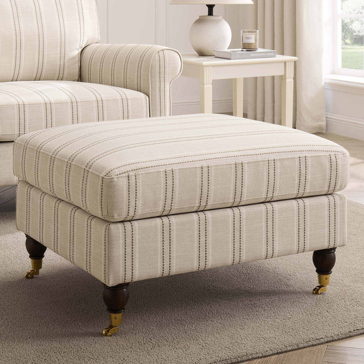 Sicily Pouffe - Stripe - DUSK