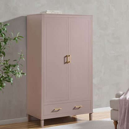 Sienna 2 Door Wardrobe with Drawer - Dusty Mauve - DUSK