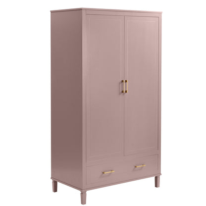 Sienna 2 Door Wardrobe with Drawer - Dusty Mauve - DUSK