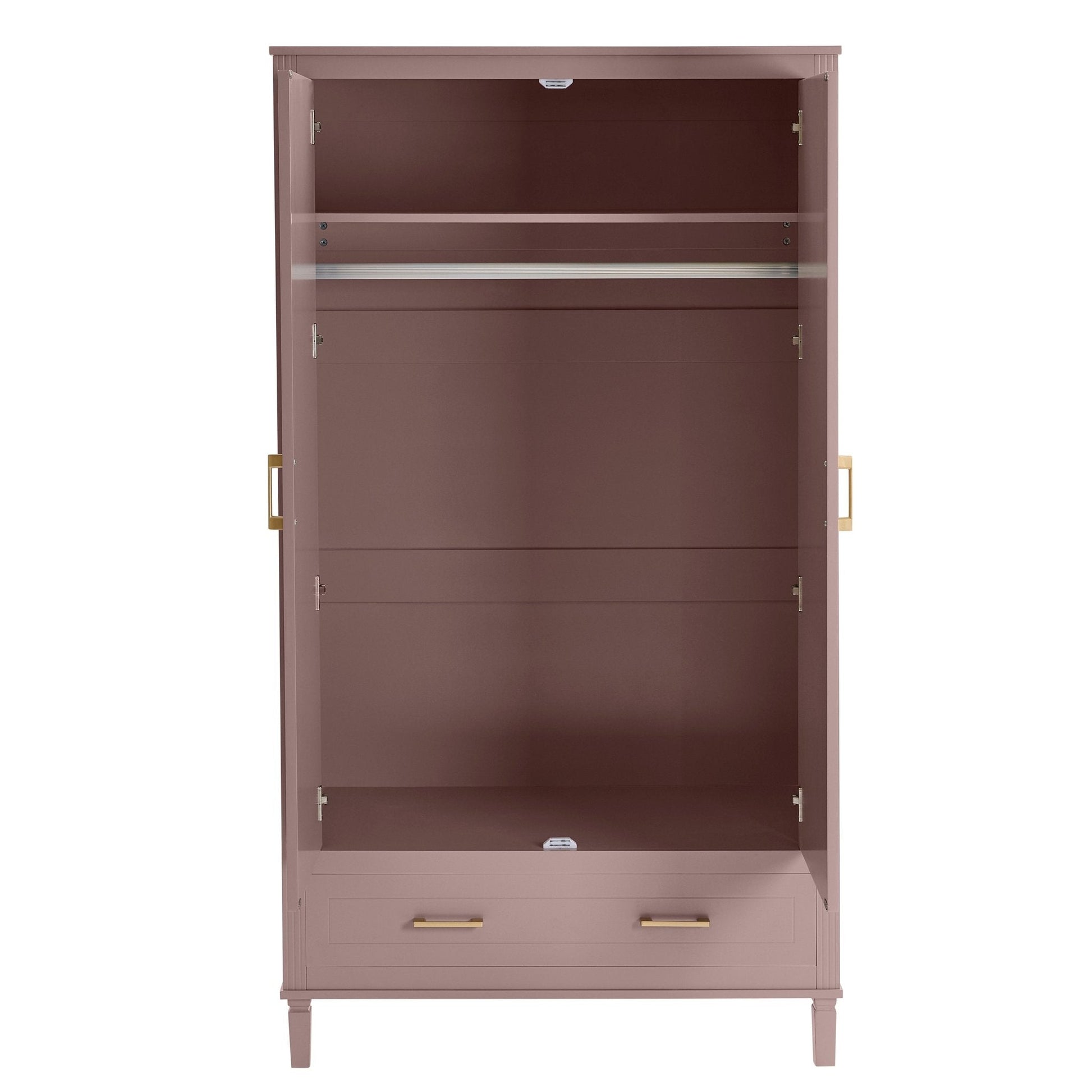 Sienna 2 Door Wardrobe with Drawer - Dusty Mauve - DUSK