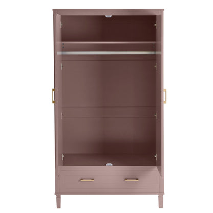 Sienna 2 Door Wardrobe with Drawer - Dusty Mauve - DUSK