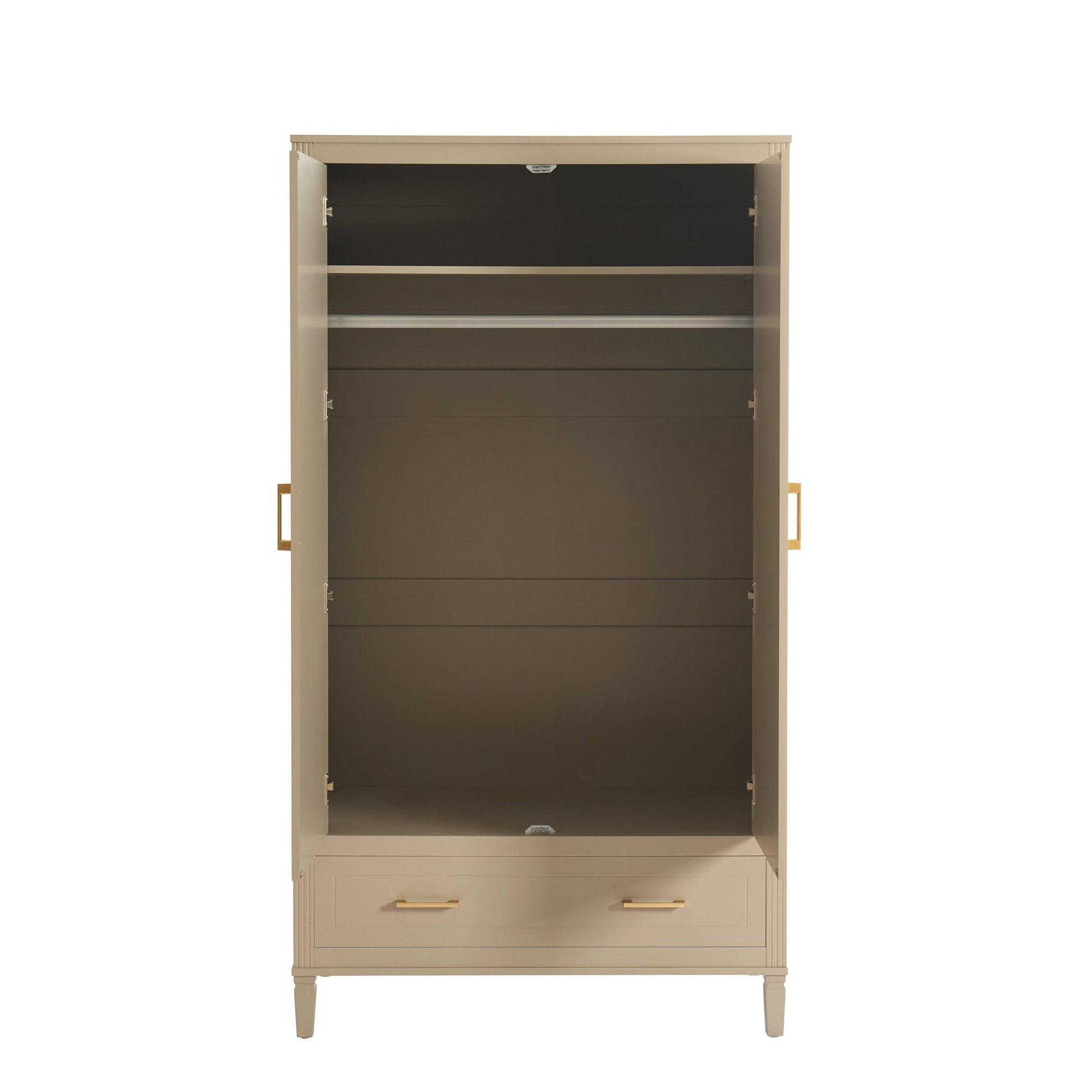 Sienna 2 Door Wardrobe with Drawer - Taupe - DUSK