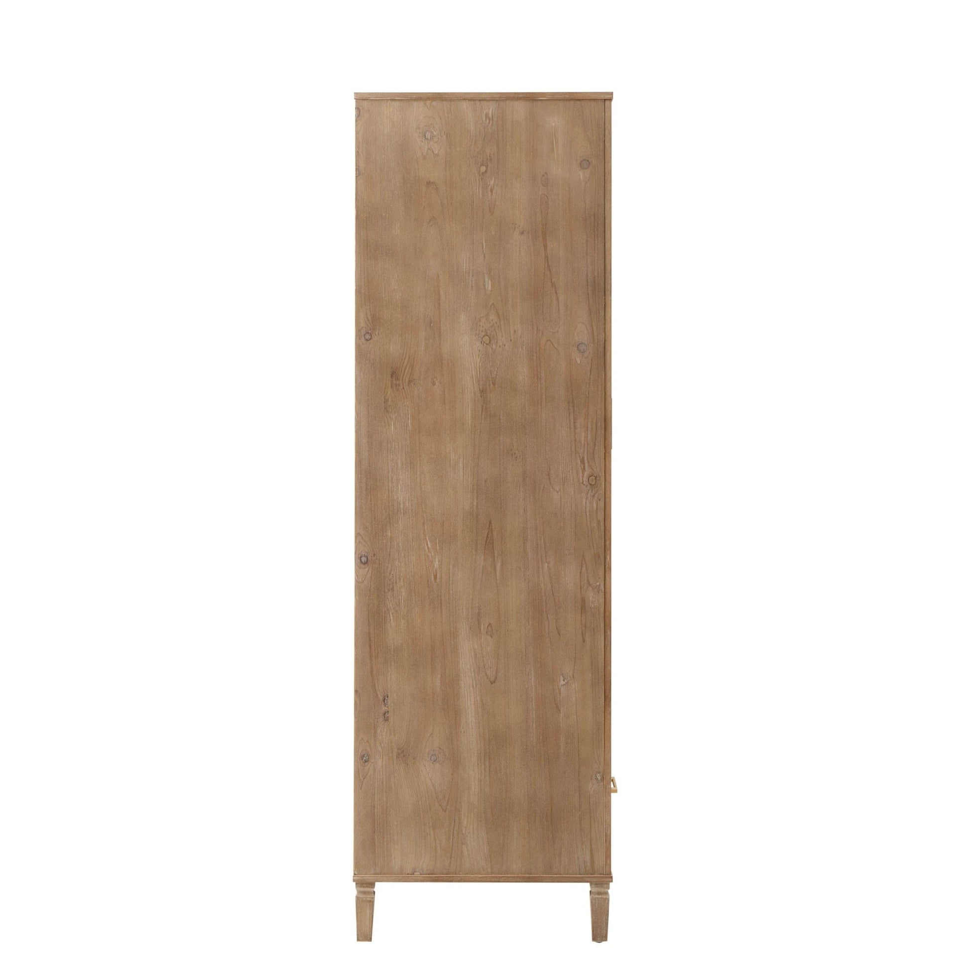 Sienna 2 Door Wardrobe with Drawers - Washed Wood - DUSK
