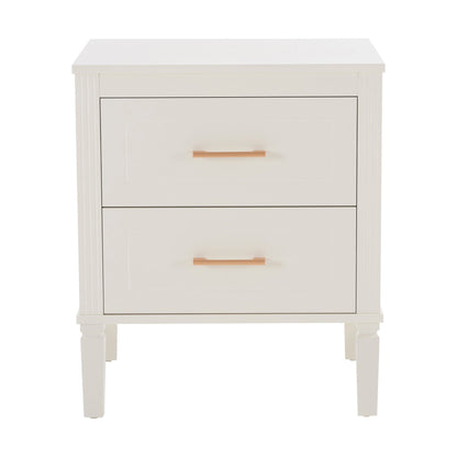 Sienna 2 Drawer Bedside Table - Cream - DUSK