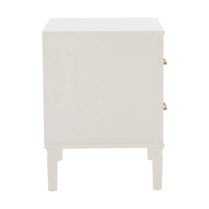 Sienna 2 Drawer Bedside Table - Cream - DUSK