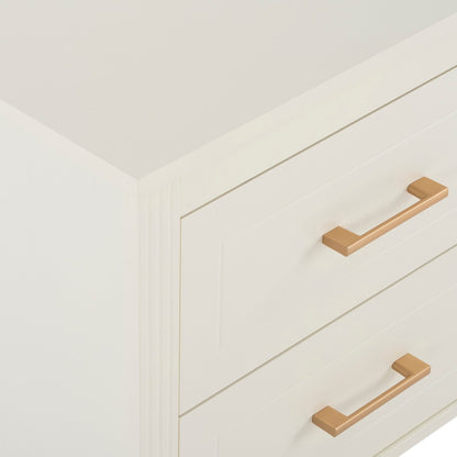 Sienna 2 Drawer Bedside Table - Cream - DUSK