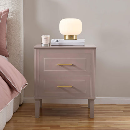 Sienna 2 Drawer Bedside Table - Dusty Mauve - DUSK