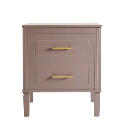 Sienna 2 Drawer Bedside Table - Dusty Mauve - DUSK