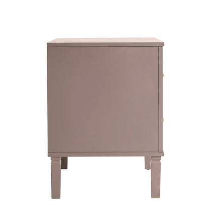 Sienna 2 Drawer Bedside Table - Dusty Mauve - DUSK