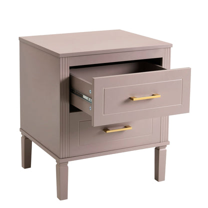 Sienna 2 Drawer Bedside Table - Dusty Mauve - DUSK