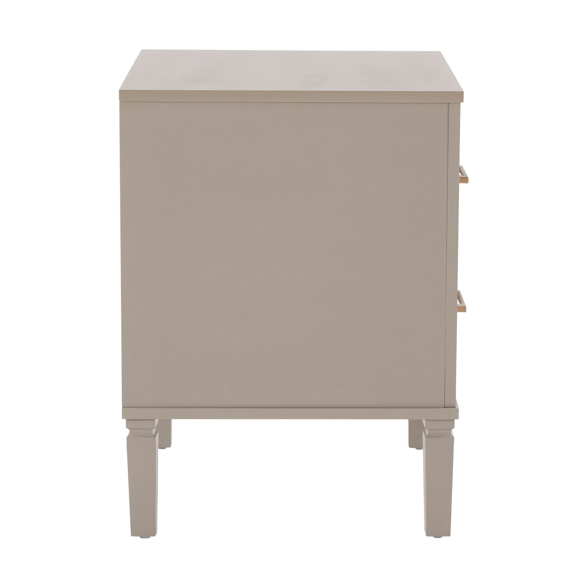 Sienna 2 Drawer Bedside Table - Taupe - DUSK