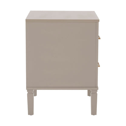 Sienna 2 Drawer Bedside Table - Taupe - DUSK