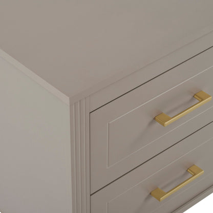 Sienna 2 Drawer Bedside Table - Taupe - DUSK