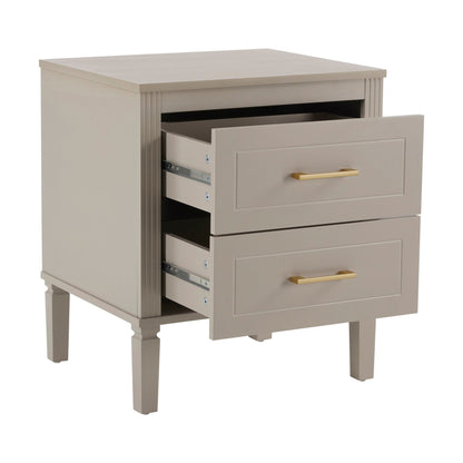 Sienna 2 Drawer Bedside Table - Taupe - DUSK