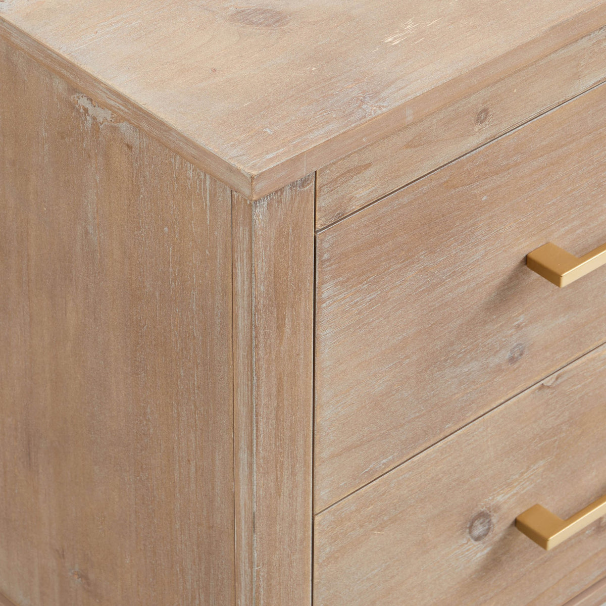 Sienna 2 Drawer Bedside Table - Washed Wood - DUSK