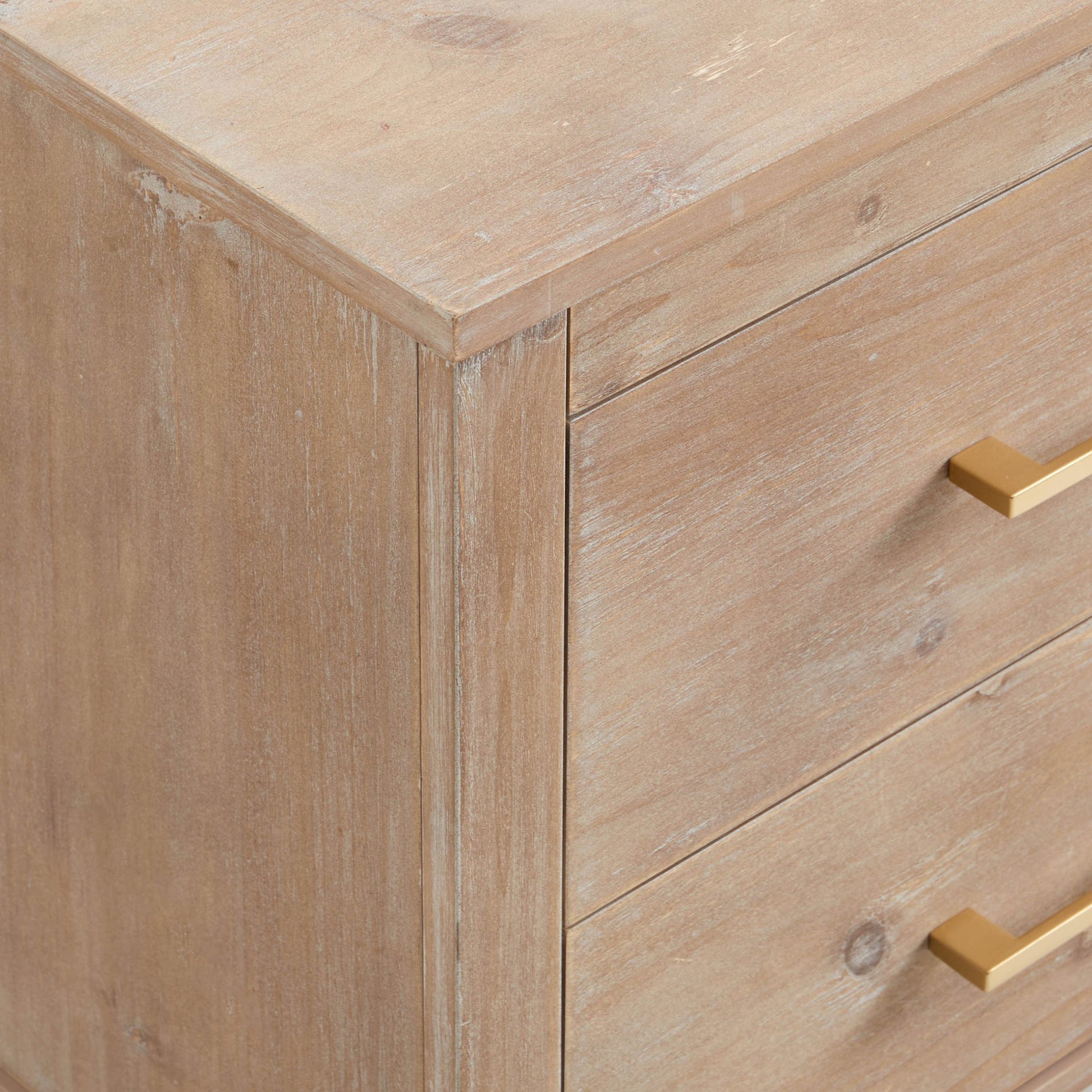 Sienna 2 Drawer Bedside Table - Washed Wood - DUSK