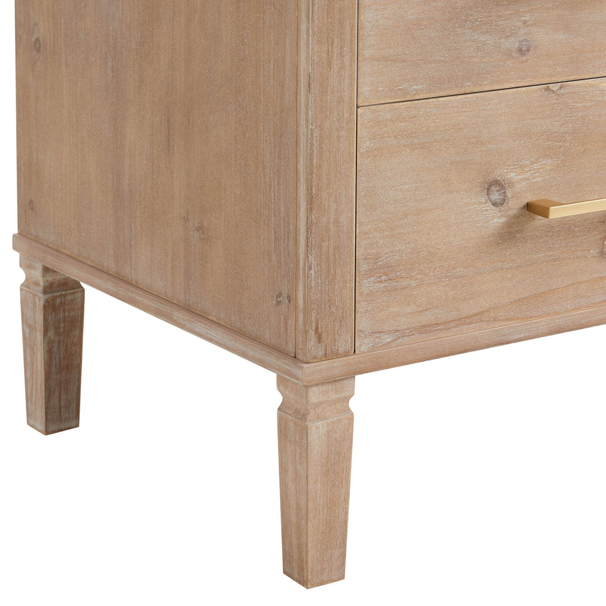Sienna 2 Drawer Bedside Table - Washed Wood - DUSK