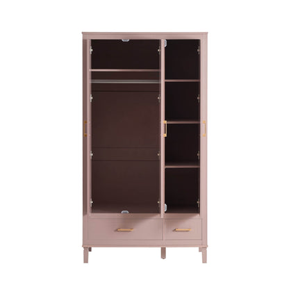 Sienna 3 Door Wardrobe with Drawers - Dusty Mauve - DUSK