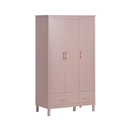 Sienna 3 Door Wardrobe with Drawers - Dusty Mauve - DUSK