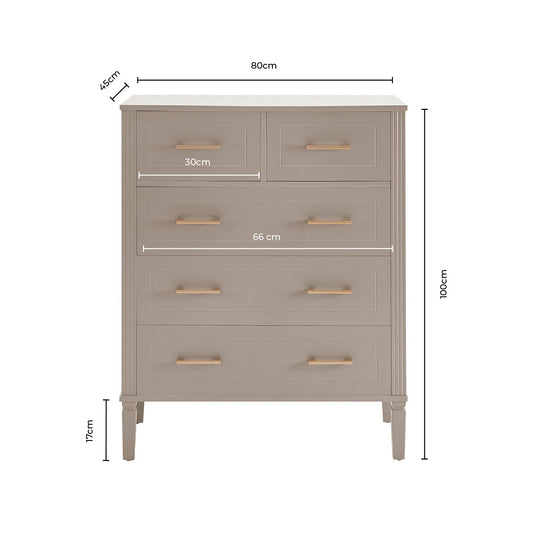 Sienna 5 Drawer Chest - Natural - DUSK