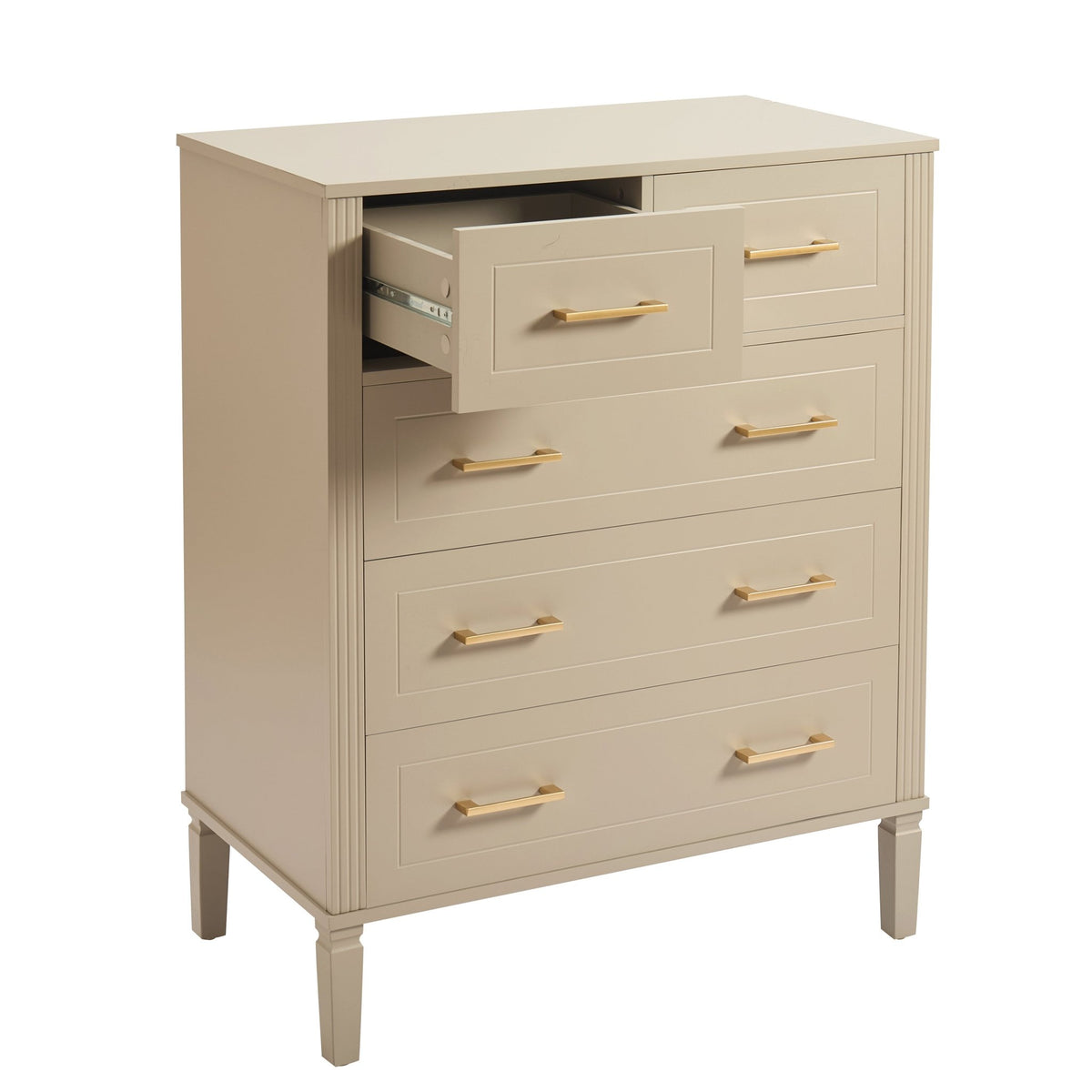 Sienna 5 Drawer Chest - Taupe - DUSK