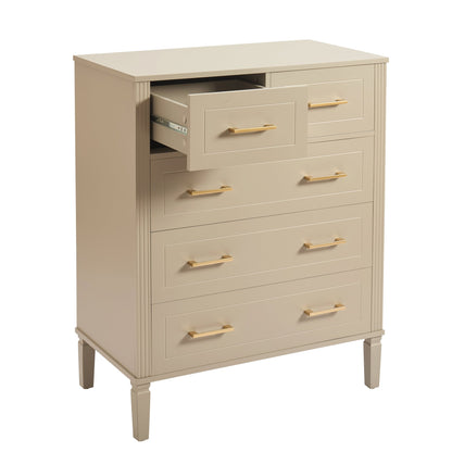 Sienna 5 Drawer Chest - Taupe - DUSK