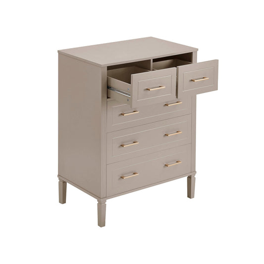 Sienna 5 Drawer Chest - Taupe - DUSK