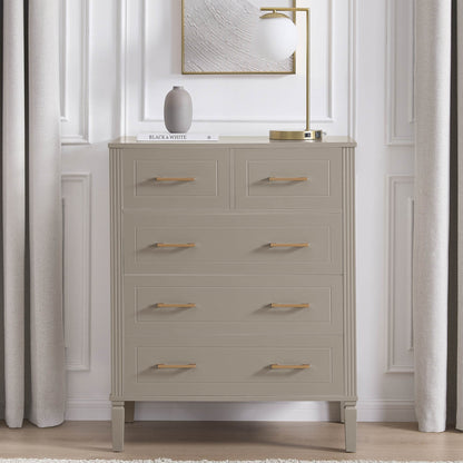 Sienna 5 Drawer Chest - Taupe - DUSK