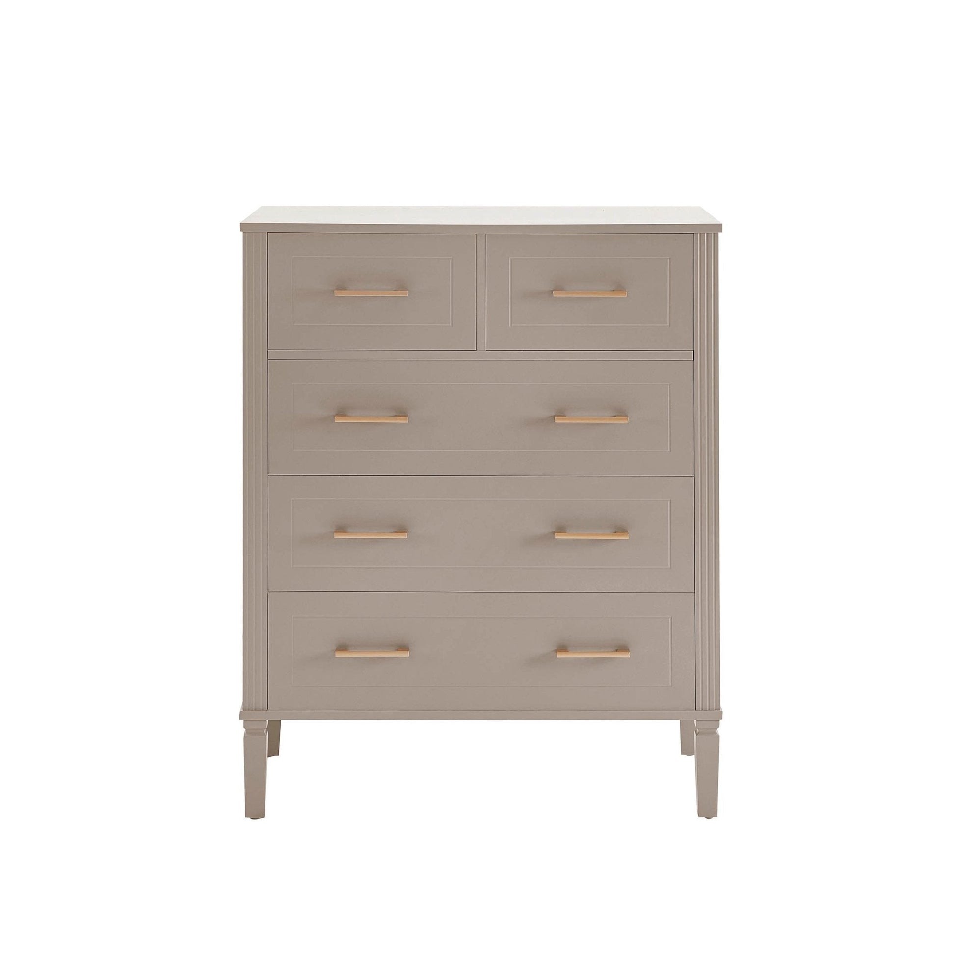 Sienna 5 Drawer Chest - Taupe - DUSK